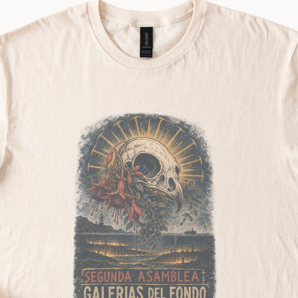 Memento Mori Coastal Gothic Graphic Tee Vintage Skull Design - Picture 2 of 5
